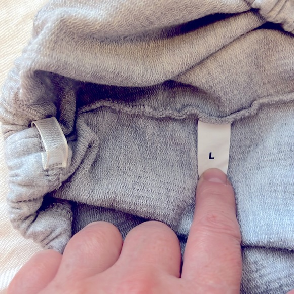 L women’s Bike Shorts Grey Elastic Waist Long Summer - Picture 7 of 7